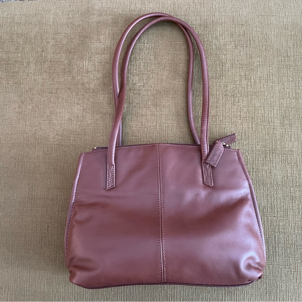 Lucia Bianchi Milano Italian Leather Medium Tote Purse – Classic Chesnut Brown